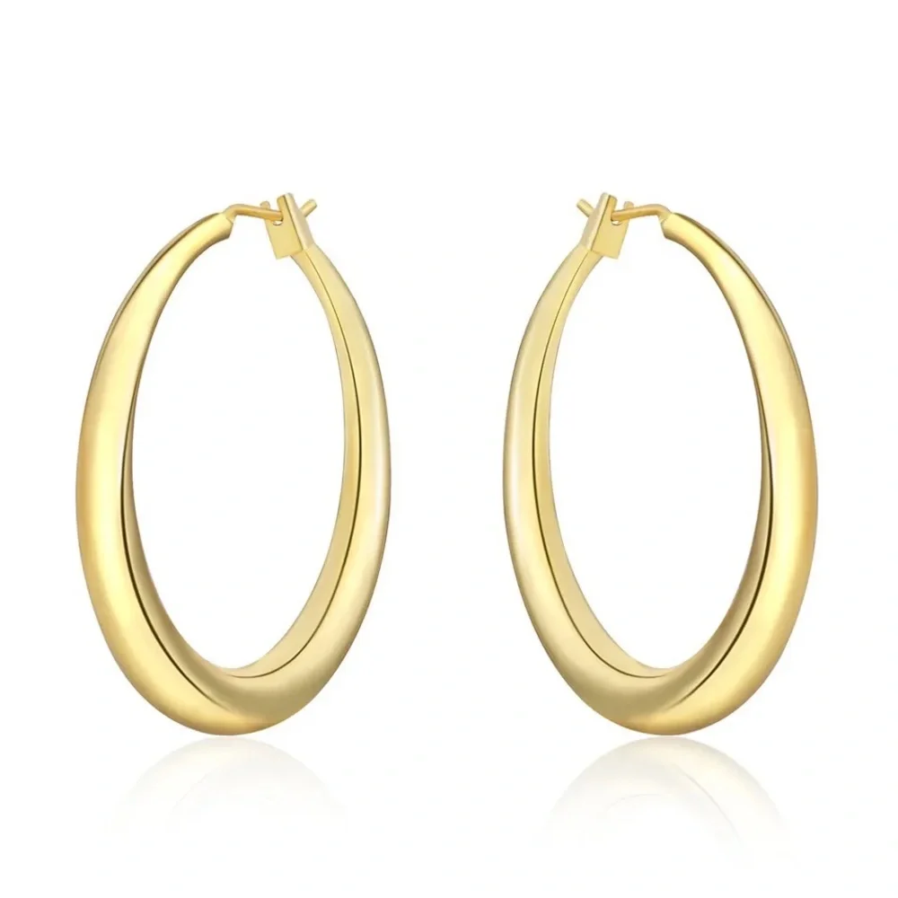 925 Sterling Silver 3.5cm Round Earrings High Quality Circle Hoop Earrin… - Picture 2 of 3